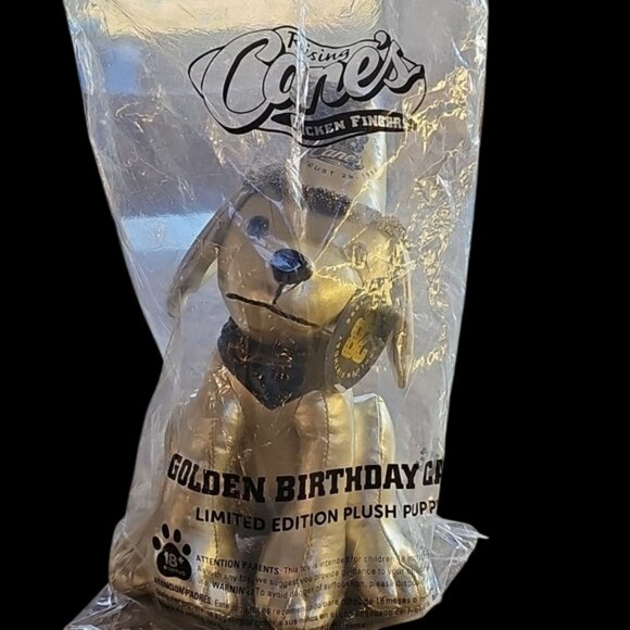 Factory Sealed Raising Cane's Golden Birthday Plush Puppy Limited Edition - Picture 8 of 9
